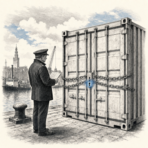 De havenmeester en de container