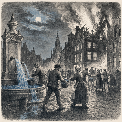 De brand in de stad