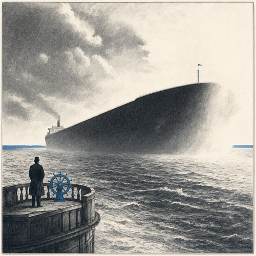HET SCHIP MET DE BRUG VER WEG