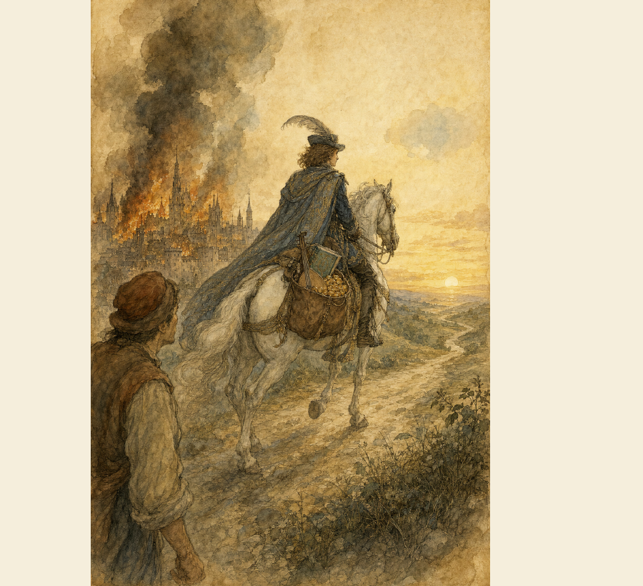 Het witte paard vertrekt